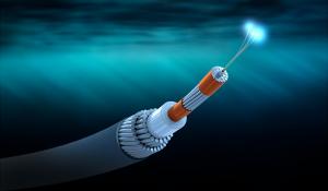 Communication via submarine fiber optic cable