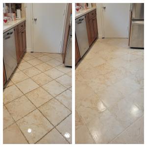 before and after tile and grout steam cleaning