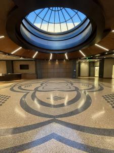 Traditional basketry patterns inspired the award-winning terrazzo floors installed in the Agua Caliente Resort Casino & Cultural Museum.