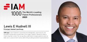 Attorney Lewis Hudnell Recognized by IAM Patent 1000