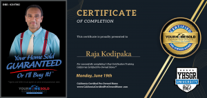 Your Home Sold Guaranteed Realty Certified Pre-Owned Homes (CPO) Agents Certification Workshop - Raja Kodipaka123