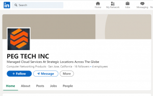 PEG Tech Inc. page at Linkedin