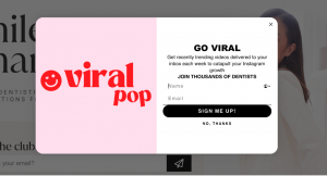 Viral Pop is newsletter for dentists on marketing tips.