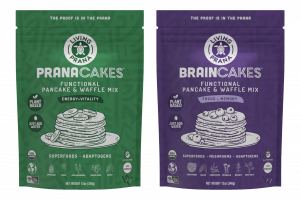 3d image of organic superfood gluten-free pancake and waffle mix packaging