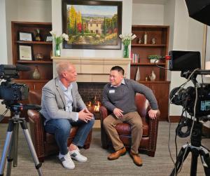 Daniel Bauer, Founder/CEO Transcend Senior Living Consulting with Sales Director Danny Chu of Sunol Creek Memory Care Filming Authentic Stories to Rapidly Grow Occupancy